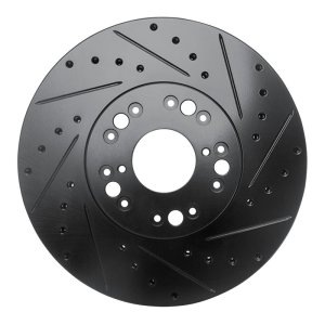 Lexus LS400 Brake Rotor (1) - Front Right - R1 Concepts - Drilled & Slotted - Black - `92-`10